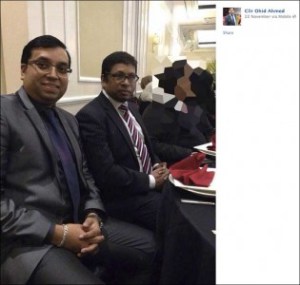 A fit and well Cllr. Ohid Ahmed at a dinner on the evening of Friday 22 Nov 2013