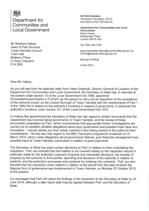 bob kerslake, tower hamlets