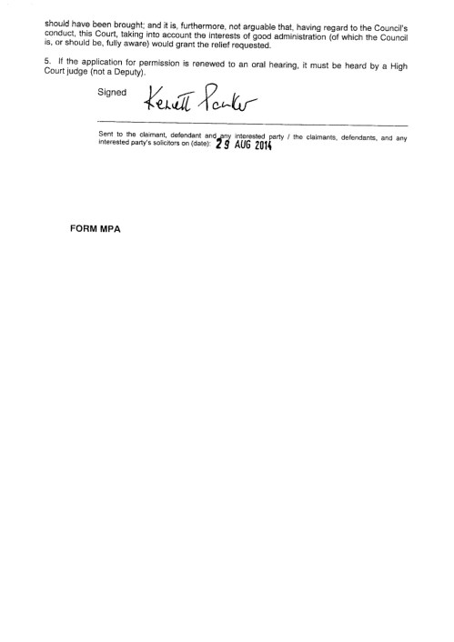 3a - Tower Hamlets Judicial Review Judgement